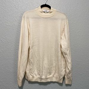 Turnbury Merino Wool Mockneck Ivory Sweater